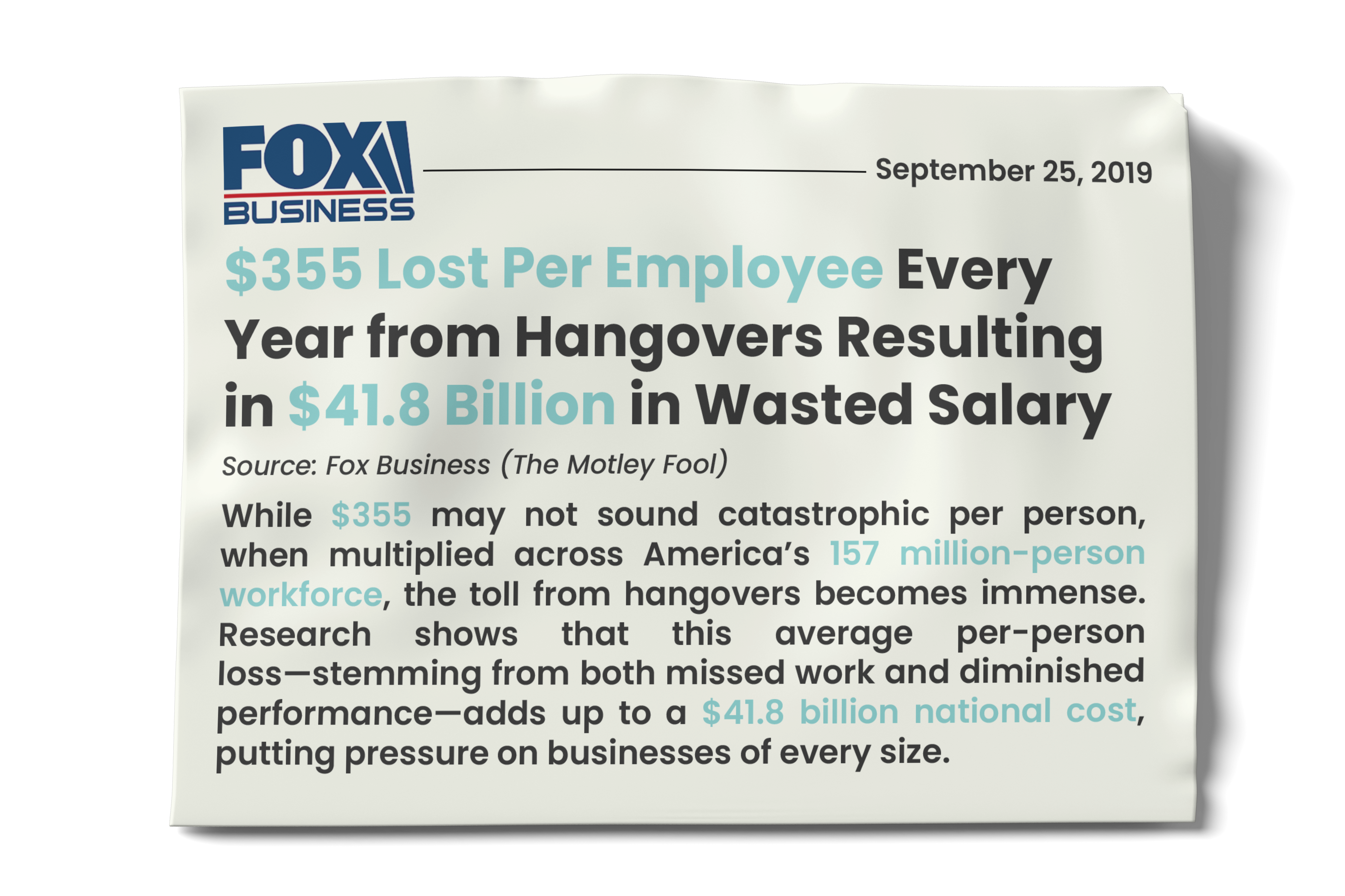 News article about productivity losses